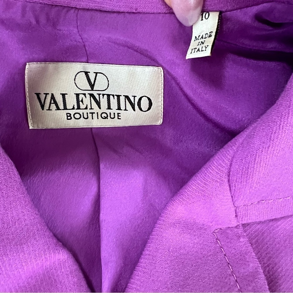 Valentino Boutique Blazer Vintage Size 10 Women Wool Purple Jacket Coat B29 - Picture 8 of 12
